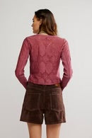Load image into Gallery viewer, FREE PEOPLE-JAE KNIT LONG SLEEVE TOP IN CRUSHED BERRY

