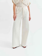 DAZE-MADISON MID RISE WIDE LEG IN MILKSHAKE