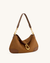Load image into Gallery viewer, JW PEI-JAYLA FAUX SUEDE METAL PENDANT EMBELLISHED SHOULDER BAG
