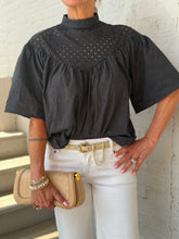 Load image into Gallery viewer, BISHOP + YOUNG-WILLOW EYELET TOP IN BLACK
