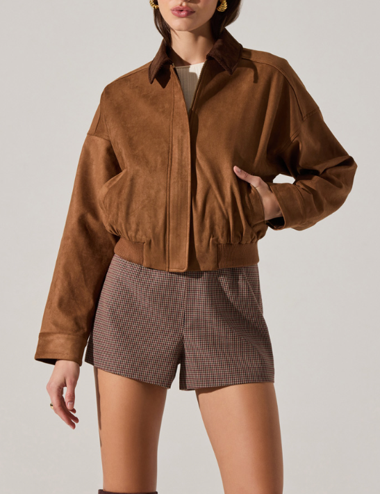 ASTR THE LABEL-SORINE JACKET IN CAMEL