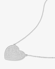 Load image into Gallery viewer, MELINDA MARIA-XL YOU HAVE MY WHOLE HEART PAVE SILVER NECKLACE 18”
