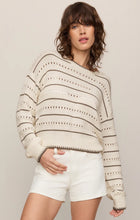 Load image into Gallery viewer, Z SUPPLY-DARBY STRIPE SWEATER SANDSTONE
