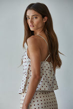 Load image into Gallery viewer, BY TOGETHER- MON CHERI SATIN DOTTED TOP
