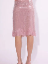 Load image into Gallery viewer, BERRY MELLOW-SEQUIN MIDI SKIRT
