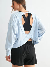Load image into Gallery viewer, MONO B-CRESCENT PIMA OPEN BACK LONG SLEEVE TEE
