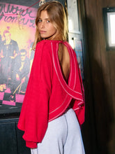 Load image into Gallery viewer, BUCKETLIST-OVERLAP OPEN STITCH TOP
