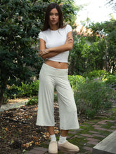 Load image into Gallery viewer, TICTOC-FOLDOVER CROP WIDE LEG PANT
