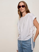 Load image into Gallery viewer, SANCTUARY-ALL DAY RUCHED TEE IN WHITE
