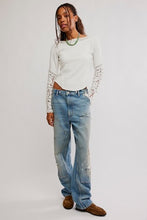 Load image into Gallery viewer, FREE PEOPLE- AMBER LACE CUFF TOP
