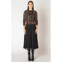 Load image into Gallery viewer, DEX BLACK TAPE-SOFT TOUCH PATTERNED CARDIGAN IN BROWN LEOPARD
