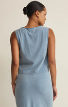 Load image into Gallery viewer, Z SUPPLY-NOELLE JERSEY DENIM TOP IN OCEAN AIR INDIGO
