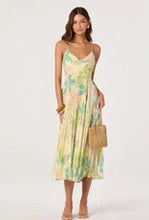 Load image into Gallery viewer, ASTR THE LABEL-BLYTHE DRESS IN GREEN PEACH TROPICAL
