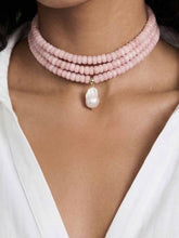 Load image into Gallery viewer, ETTIKA-MARINA LAYERS ROSE QUARTZ NECKLACE
