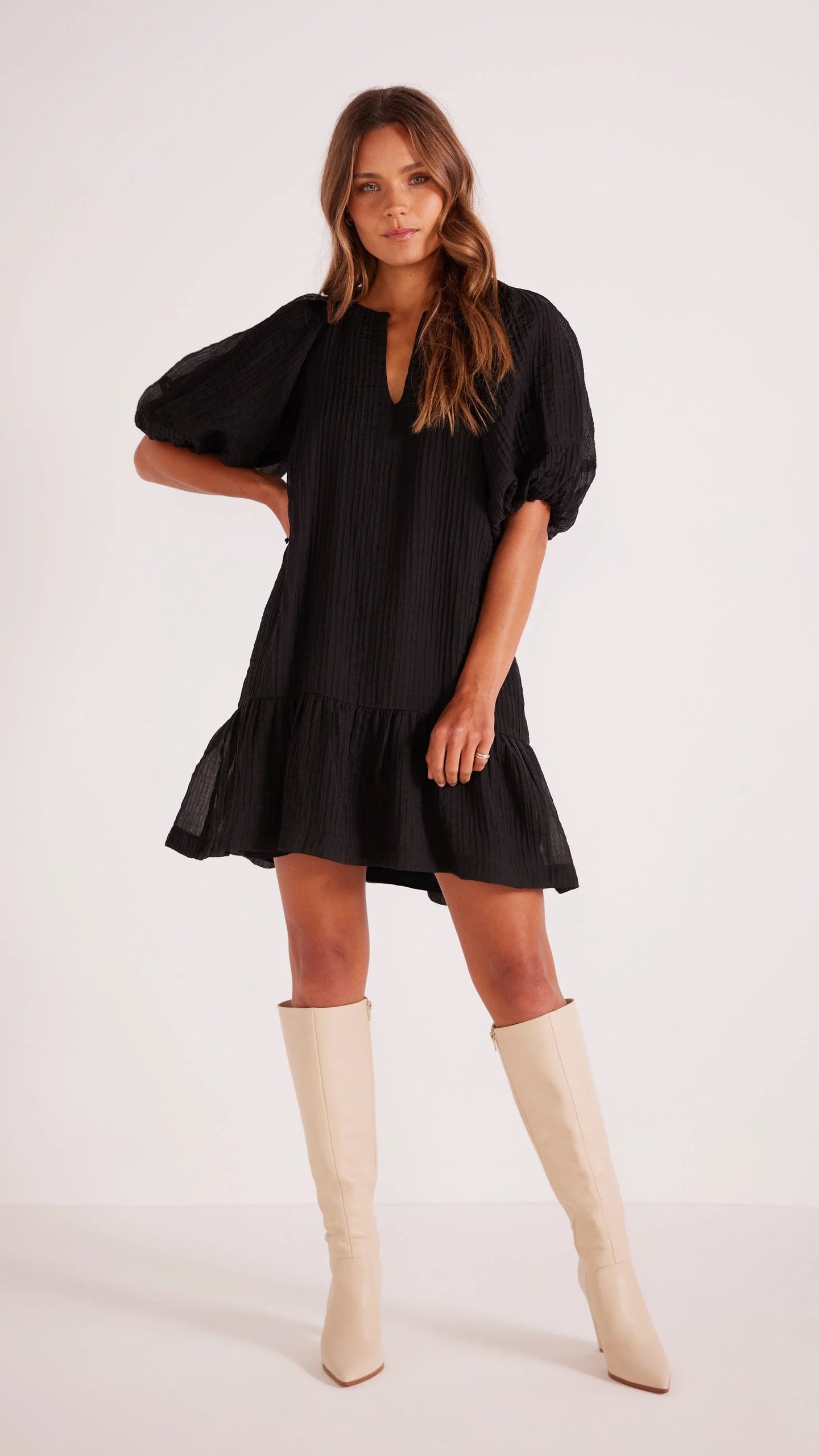 MINK PINK- RAVEN MINI DRESS BLACK