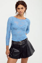 Load image into Gallery viewer, FREE PEOPLE- NIGHT SHIFT LAYERING TOP IN DUSTED BLUE
