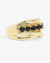 Load image into Gallery viewer, MELINDA MARIA-OH SHE FANCY STACKED DIAMOND RING BLACK
