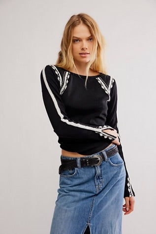 FREE PEOPLE-LOST LOVE LONG SLEEVE TOP