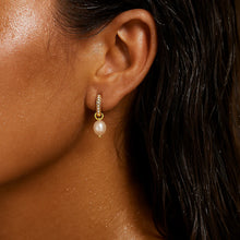 Load image into Gallery viewer, ELLIE VAIL-GEORGIE HUGGIE HOOP PEARL EARRING
