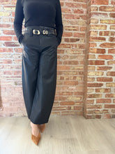 Load image into Gallery viewer, MAUDE CLUB- BARREL FAUX LEATHER PANTS
