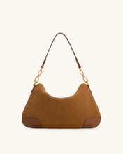 Load image into Gallery viewer, JW PEI-JAYLA FAUX SUEDE METAL PENDANT EMBELLISHED SHOULDER BAG
