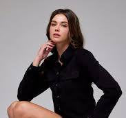 Load image into Gallery viewer, HIDDEN- BLACK SUEDE SHRUNKEN BUTTON UP
