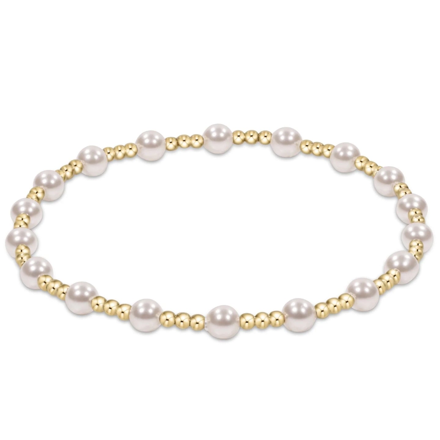 ENEWTON- CLASSIC SINCERITY PATTERN 4MM BEAD BRACELET PEARL