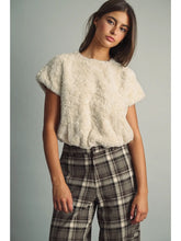 Load image into Gallery viewer, MIOU MUSE-FAUX FUR SHORT SLEEVE TOP
