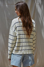 Load image into Gallery viewer, BY TOGETHER-ACADIA STRIPED POLO SWEATER
