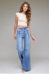 Load image into Gallery viewer, HIDDEN-MEDIUM LIGHT PINTUCK- 33” INSEAM FLARE
