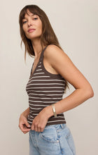 Load image into Gallery viewer, Z SUPPLY-ROWE STRIPED SCOOP TANK IN DARK CHOCOLATE
