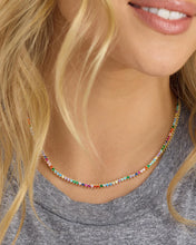 Load image into Gallery viewer, MELINDA MARIA-BABY NOT YOUR BASIC TENNIS NECKLACE GOLD-RAINBOW
