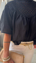 Load image into Gallery viewer, BISHOP + YOUNG-WILLOW EYELET TOP IN BLACK
