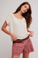 FREE PEOPLE-HEIRLOOM HENLEY IN TEA