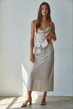 Load image into Gallery viewer, BY TOGETHER- MON CHERI SATIN DOTTED TOP
