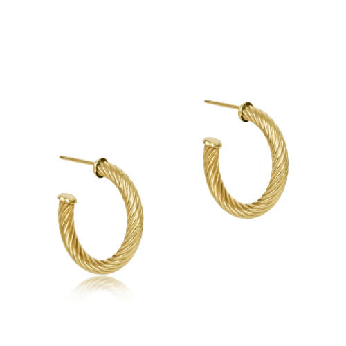 ENEWTON- ROUND GOLD 1.125” POST HOOP 4MM TEXTURED TWIST