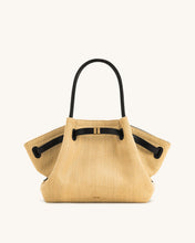 Load image into Gallery viewer, JW PEI-HANA MEDIUM FAUX STRAW TOTE BAG IN BROWN
