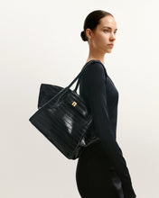Load image into Gallery viewer, JW PEI-HANA MEDIUM TOTE BAG-BLACK CROC
