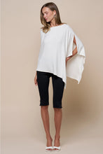 Load image into Gallery viewer, BLUE BLUSH-KNIT CAPE TOP

