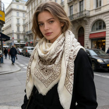 Load image into Gallery viewer, LINETA-LARGE SQUARE SCARF WITH BANDANA PATTERN
