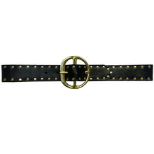 Load image into Gallery viewer, KIM WHITE-BLACK STUDDED BELT
