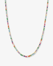 Load image into Gallery viewer, MELINDA MARIA-BABY NOT YOUR BASIC TENNIS NECKLACE GOLD-RAINBOW
