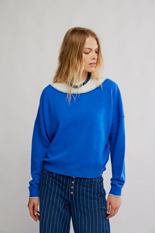 FREE PEOPLE-SEE ME PULLOVER (MAZARINE COMBO)