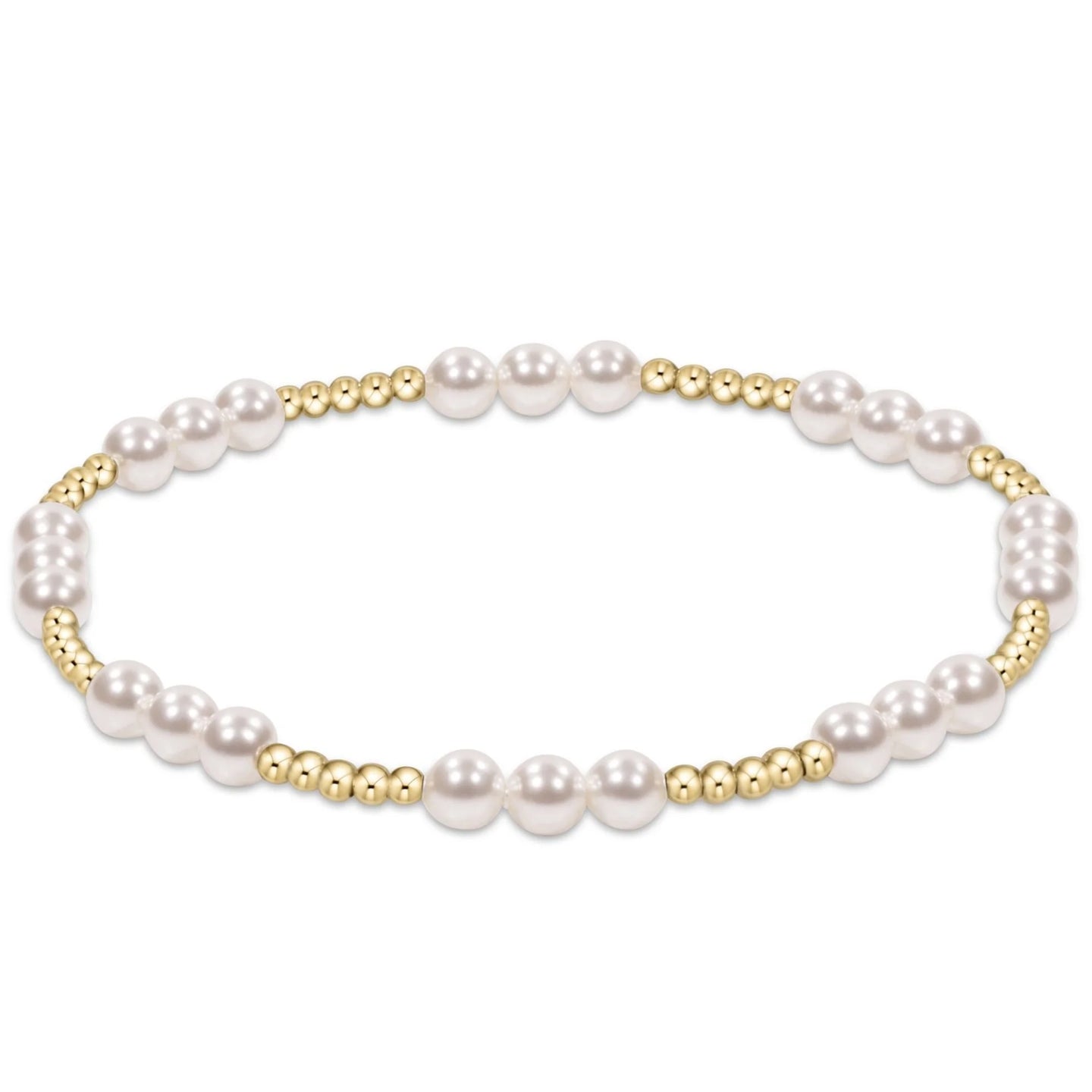 ENEWTON-CLASSIC JOY PATTERN 4MM BEAD BRACELET PEARL