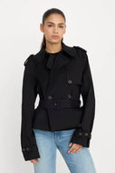 GOOD AMERICAN-CROPPED TRENCH JACKET