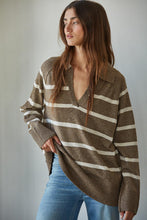 Load image into Gallery viewer, BY TOGETHER-GRAHAM STRIPED POLO PULLOVER
