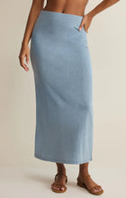 Load image into Gallery viewer, Z SUPPLY-GAIL JERSEY DENIM MIDI SKIRT IN OCEAN AIR INDIGO
