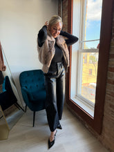Load image into Gallery viewer, MAUDE CLUB- BARREL FAUX LEATHER PANTS
