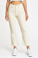 DAZE-SHY GIRL HIGH RISE CROP FLARE RAW CUT