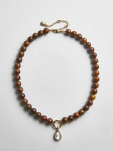 Load image into Gallery viewer, BAUBLEBAR-BROWN JANETTE BEADED RING NECKLACE-TIGER’S EYE
